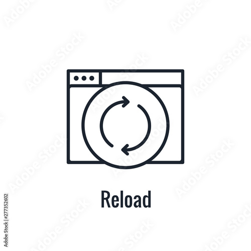 Website Update Icon - with arrows thin line - outline imagery