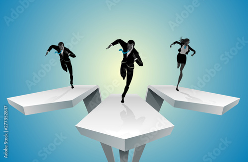 Running Business People