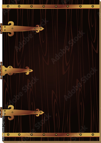 Dark and Rustic Door with Golden Hinge