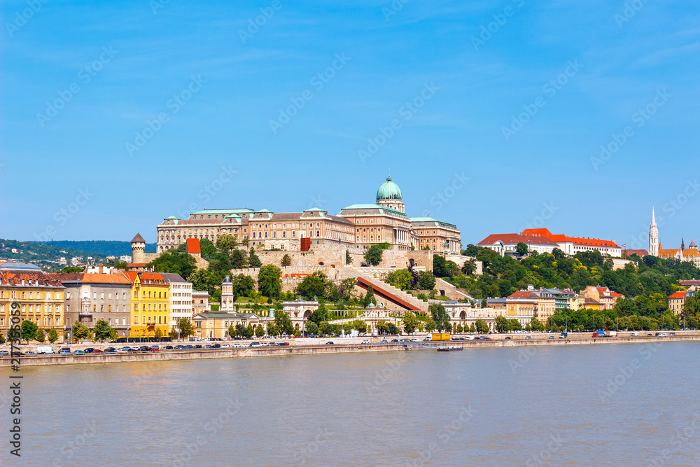 Buda Castle or Royal Palace on the banks of the Danube River in Budapest city, Hungary