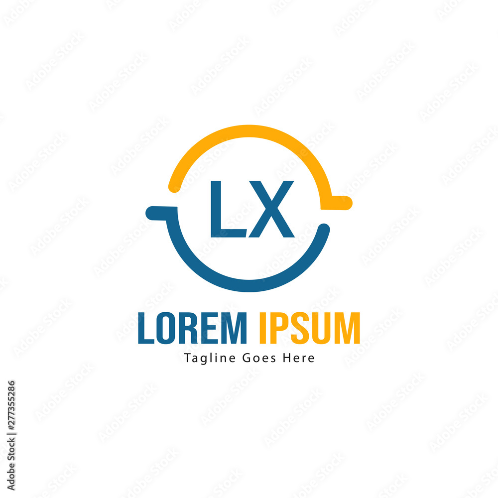 Initial LX logo template with modern frame. Minimalist LX letter logo vector illustration Initial LX logo template with modern frame. Minimalist LX letter logo vector illustration