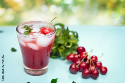 Cold cherries juice