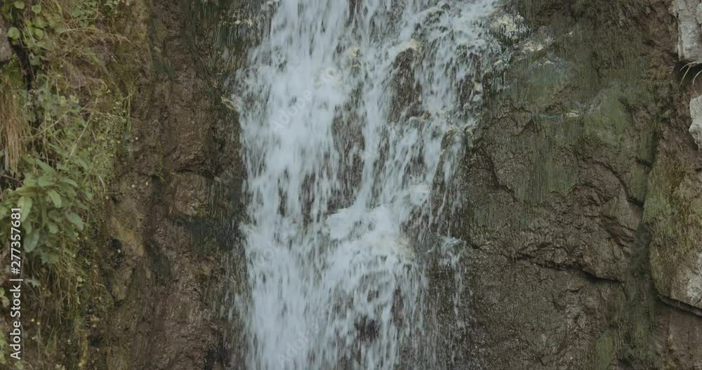 The turbulent fall of the water in the nature. Slowmo. The turbulent fall of the water in the nature. Slowmo.