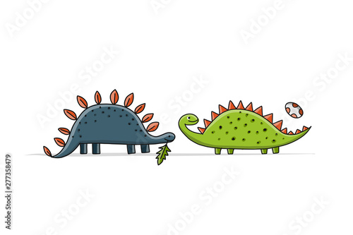 Funny dinosaurs, childish style for your design