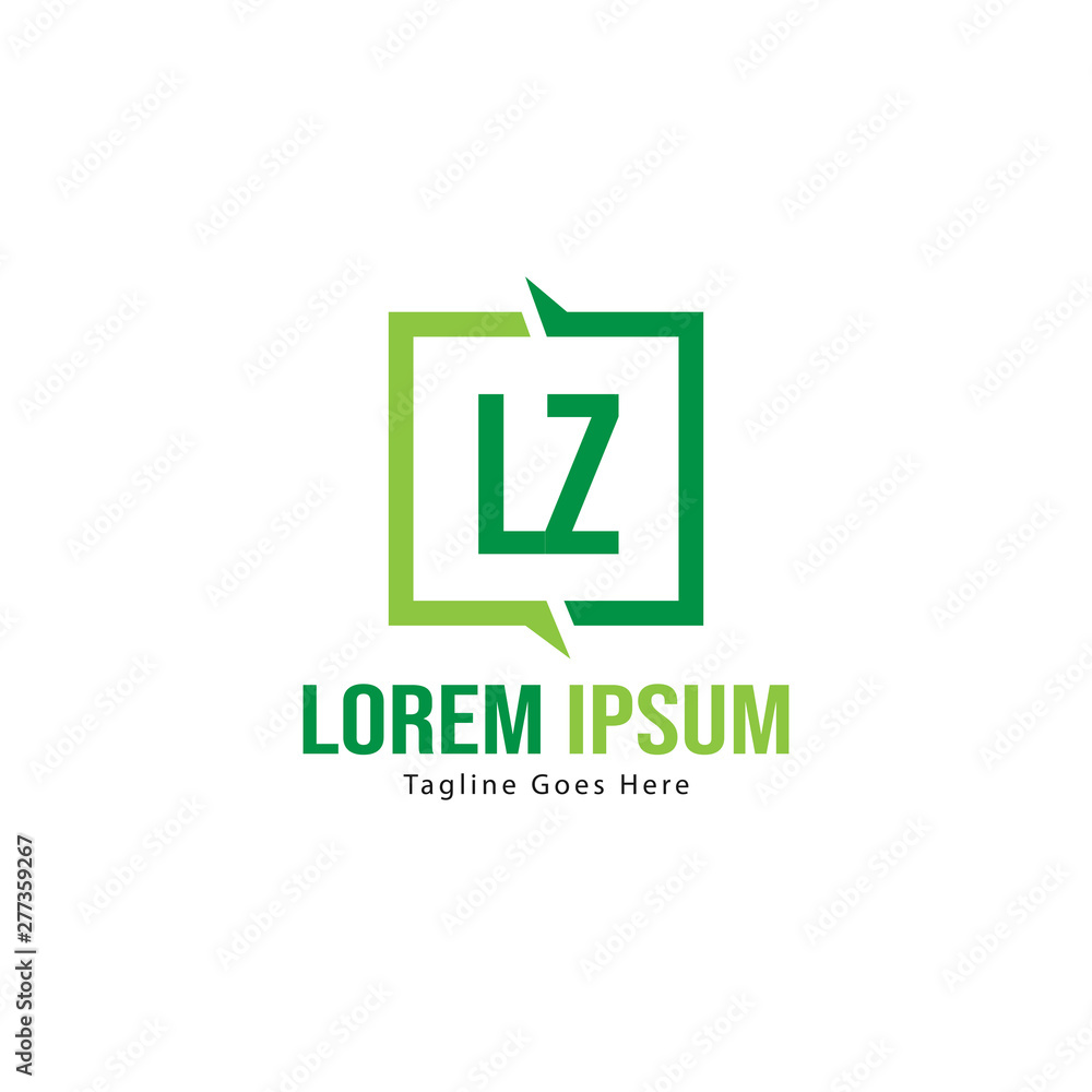 Initial LZ logo template with modern frame. Minimalist LZ letter logo vector illustration Initial LZ logo template with modern frame. Minimalist LZ letter logo vector illustration