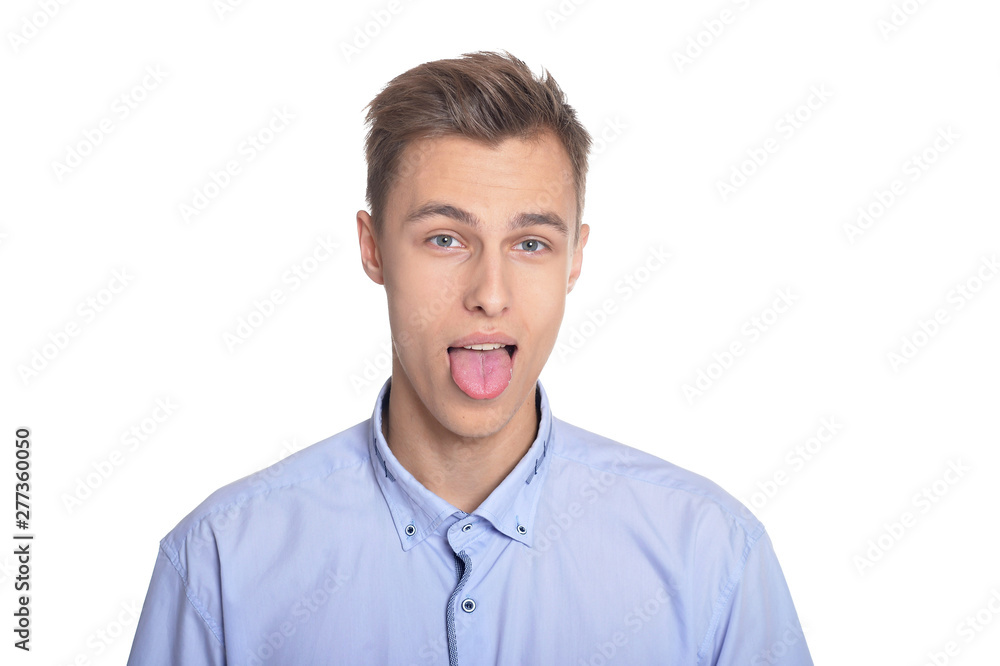 Portrait of handsome man posing on white background Portrait of handsome man posing on white background