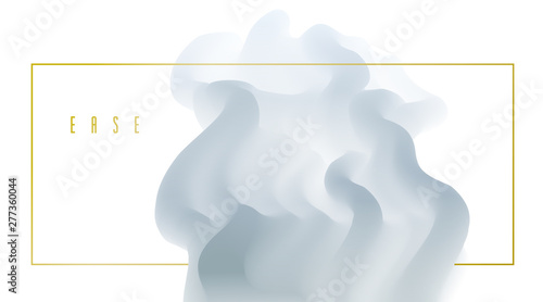 3D fluid gradient color vector abstract background, dimensional dynamic shape in motion, flowing colors design element, trendy modern style.