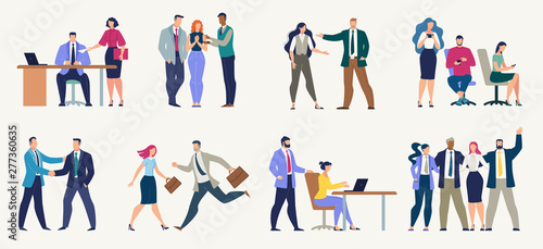 Businesspeople, Office Workers Flat Vector Set