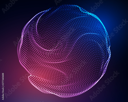 Particle noise abstract background illustration, big data and cloud computing concept