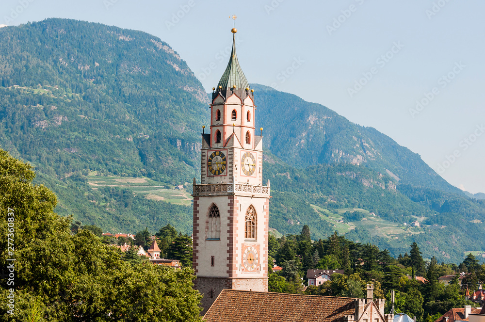 Meran, St. Nikolaus, Kirche, Tappeinerweg, Altstadt, Vinschgau, Südtirol, Sommer, Italien