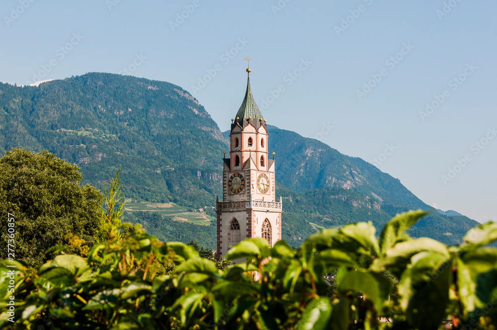 Meran, St. Nikolaus, Kirche, Tappeinerweg, Altstadt, Waalweg, Vinschgau, Südtirol, Sommer, Italien