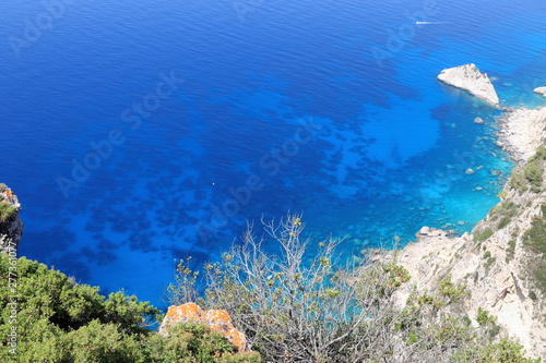 Panoramic view of Corfu coastline Greece