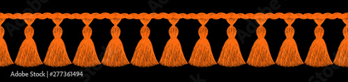 Tassel pattern. Fringe border. Crochet. Sewing. Trendy fashion design. Sketch. Clothes decoration. Ethnic. Folk. Vintage. Boho style.