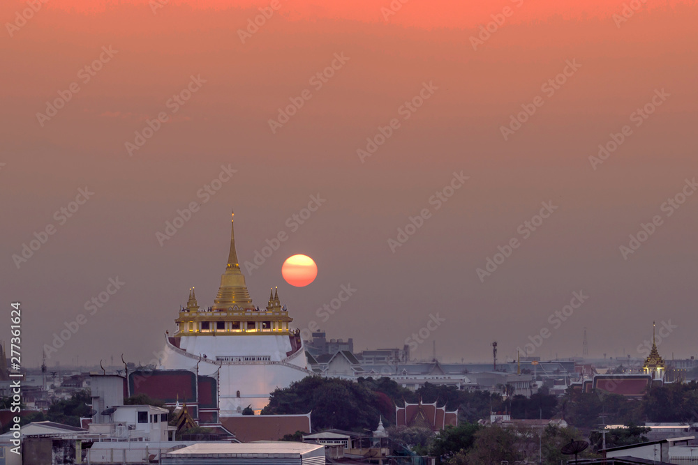 Sunset at golden mount temple Sunset at golden mount temple