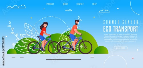 Young Couple Opened Summer Season Eco Transport