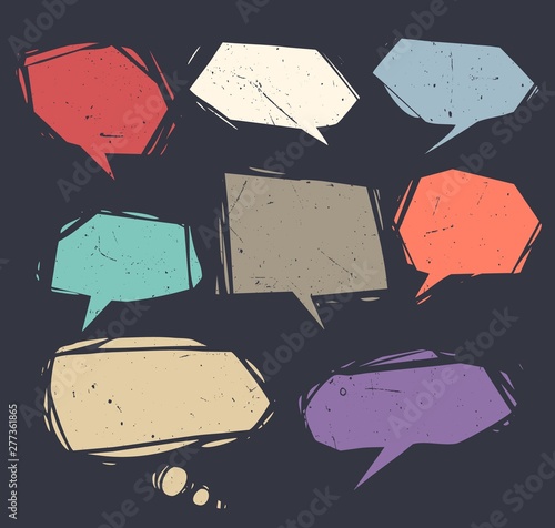 Collection of speech bubbles and dialog balloons