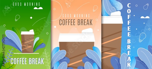 Illustration Set Disposable Cups for Hot Drink