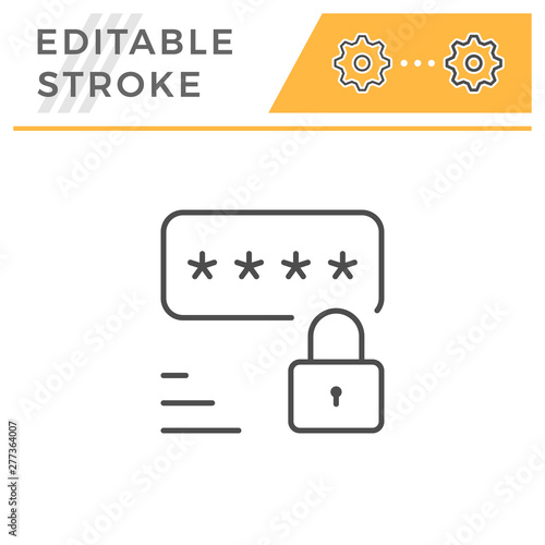 Password editable stroke line icon