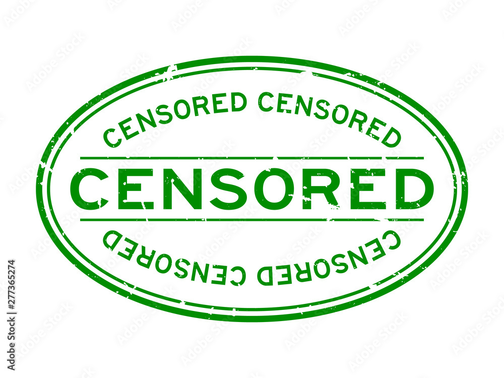 Grunge green censored word oval rubber seal stamp on white background Grunge green censored word oval rubber seal stamp on white background