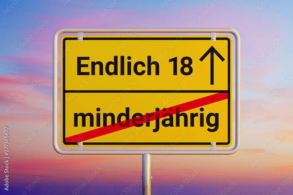 Blechschild Ortschschild 18. Geburtstag