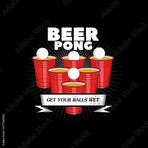 beer pong beverage liquor funny party design