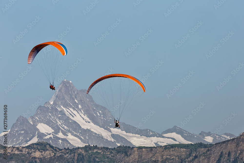 Parapentistes sur le Schreckhorn Parapentistes sur le Schreckhorn