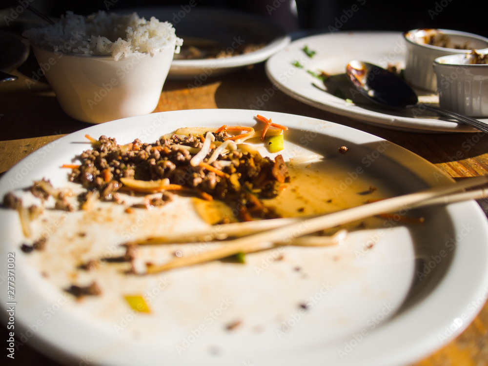 empty dish of chineese food empty dish of chineese food