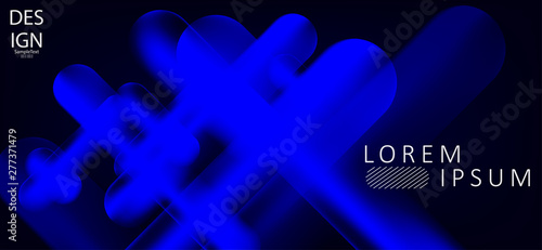 Принти на полотні Blue abstract dark background with stripes drawn by crosses