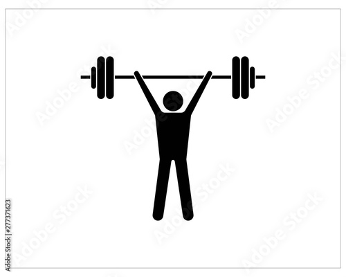 Military press icon in glyph style isolated on white background. Gym and workout symbol. training activities at the fitness center using a barbell. - vector