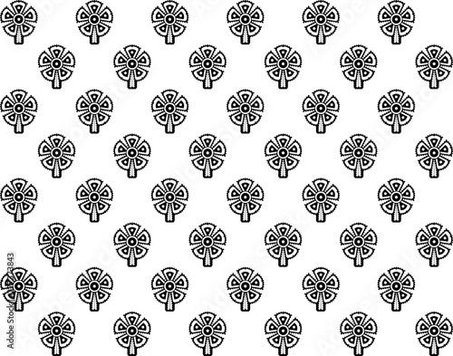 Ready to use seamless texture. Seamless pattern in Indian block printing style. Easy to change color scheme. Flat vector.