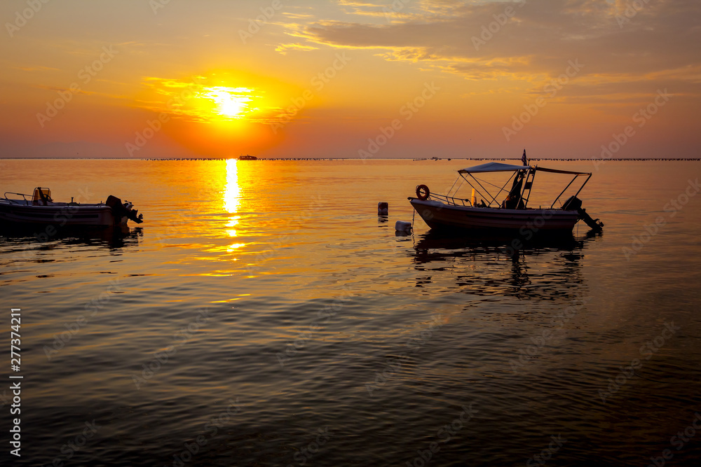 Scenic view of beautiful sunrise in the morning time over the sea Scenic view of beautiful sunrise in the morning time over the sea