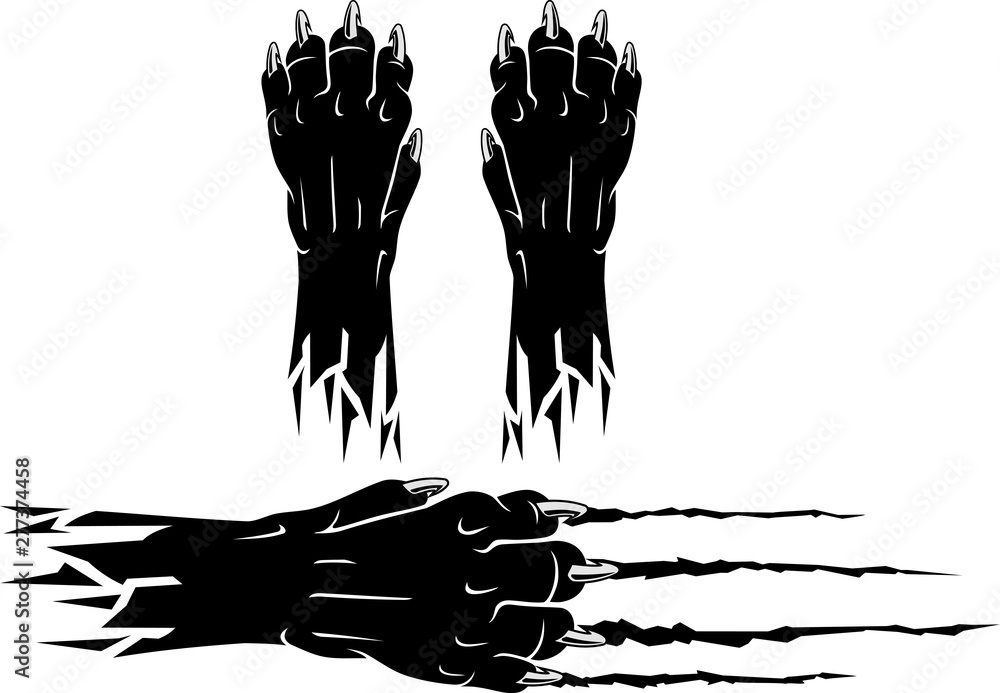 Black Panther Paw Claw Stock Vector | Adobe Stock