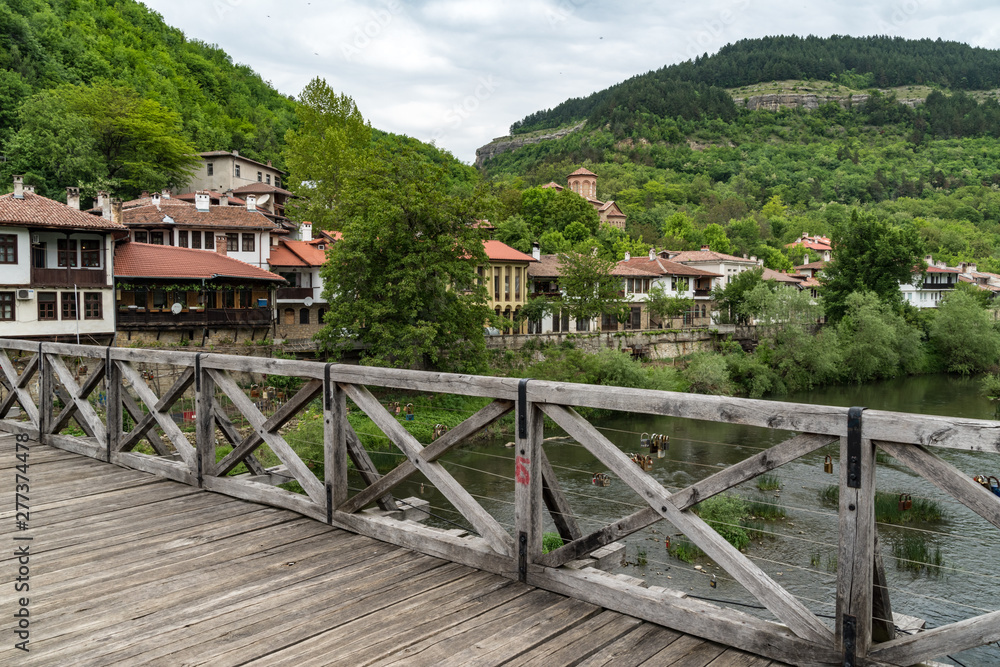 Vladishki Bridge or Bishop`s Bridge, medieval bridge through the River Yantra. Veliko Tarnovo, Bulgaria Vladishki Bridge or Bishop`s Bridge, medieval bridge through the River Yantra. Veliko Tarnovo, Bulgaria