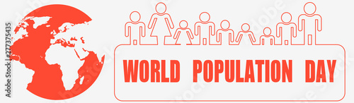 World Population Day Banner. White Background.
