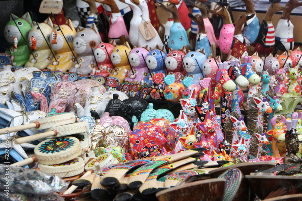 Ubud market is a famous market in bali a lot of tradition handcraft product  just like traditional bali style costume and wooden souvenirs for tourist  attraction,Bali,Indonesia Photos | Adobe Stock