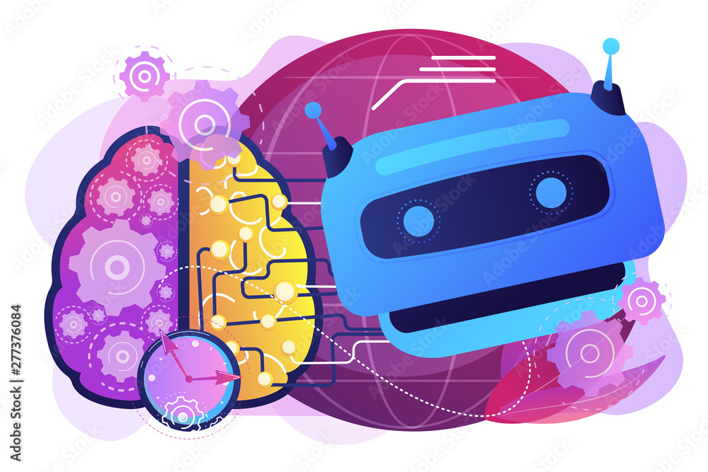 futuristic ai algorithm and machine learning process... Advanced, futuristic artificial intelligence. Deep learning algorithm ...