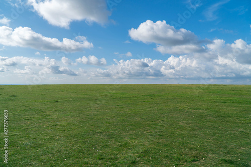 sky  grass  field  green  landscape  blue  meadow  nature  cloud  summer  clouds  spring  horizon  agriculture  hill  countryside  rural  country  cloudy  lawn  clear  white  farm  beautiful  day  env