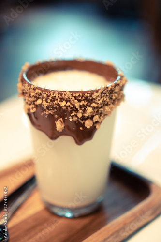 Fresh milk and chocolate, c...