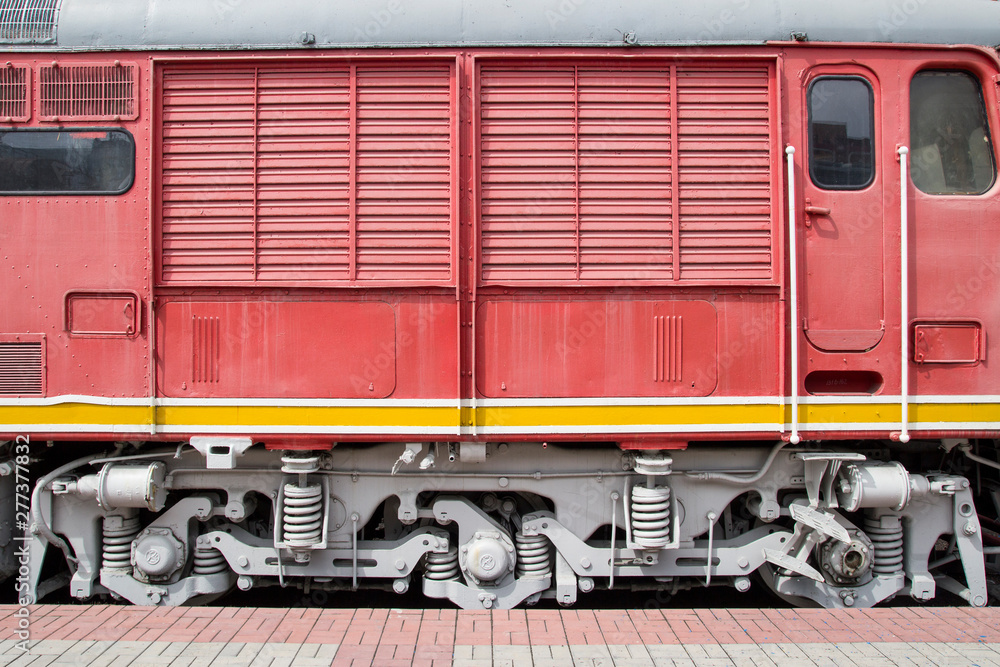 Museum for Railway Technology Novosibirsk. Old, Soviet railway locomotive. Museum for Railway Technology Novosibirsk. Old, Soviet railway locomotive.