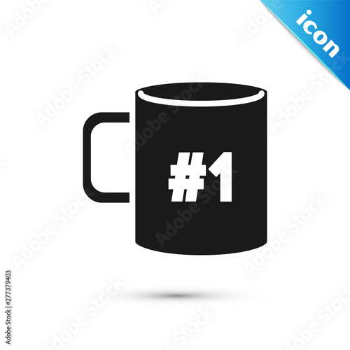 Black Coffee cup flat icon isolated on white background. Tea cup. Hot drink coffee. Vector Illustration