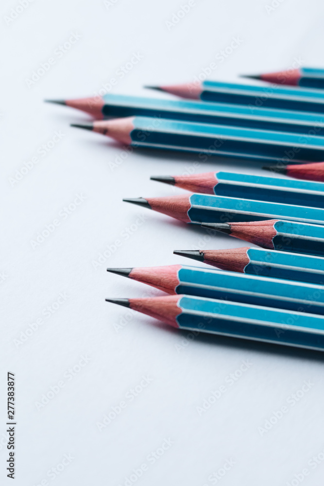Composition of pencils on white background Composition of pencils on white background