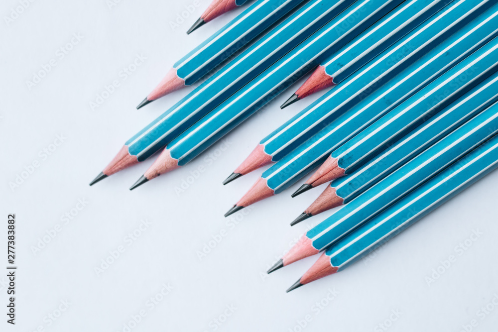 Composition of pencils on white background Composition of pencils on white background