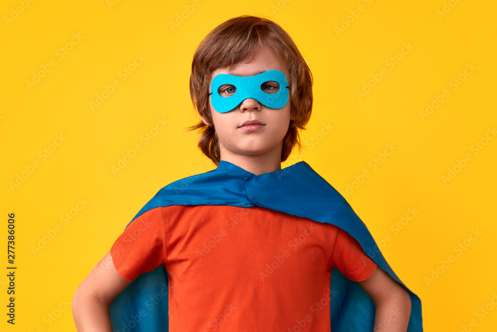 Confident superhero in mask Confident superhero in mask