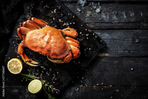 Sea delicacies. Fresh seafood. Crab.