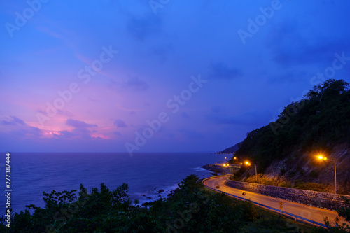 Chalerm Burapha Chonlathit road highway from Noen Nangphaya View Point in Chanthaburi, east of Thailand photo