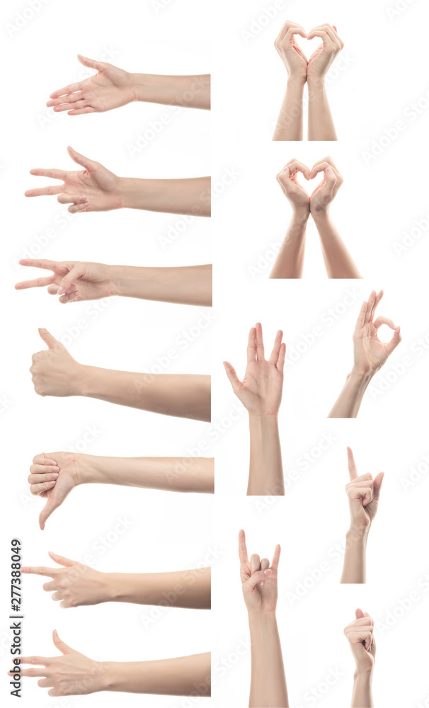 hand of young girl on white background hand of young girl on white background