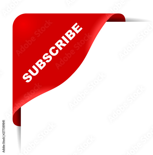 red vector banner subscribe
