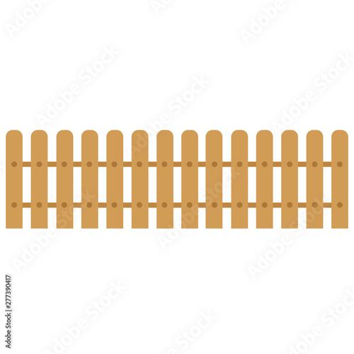 Rural wooden fences  pickets vector. Brown silhouettes fence for garden illustration