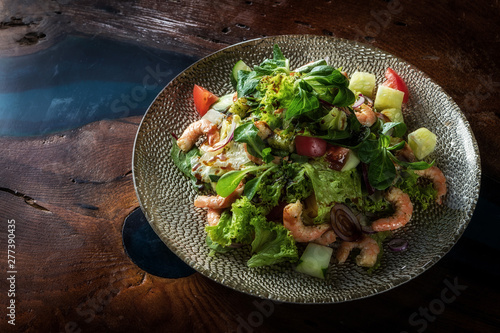 Seafood salad. Delicacies. A restaurant. photo