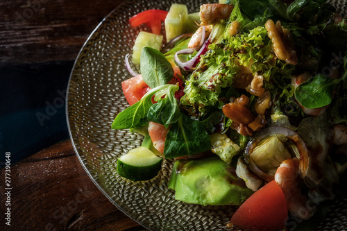 Seafood salad. Delicacies. A restaurant. photo